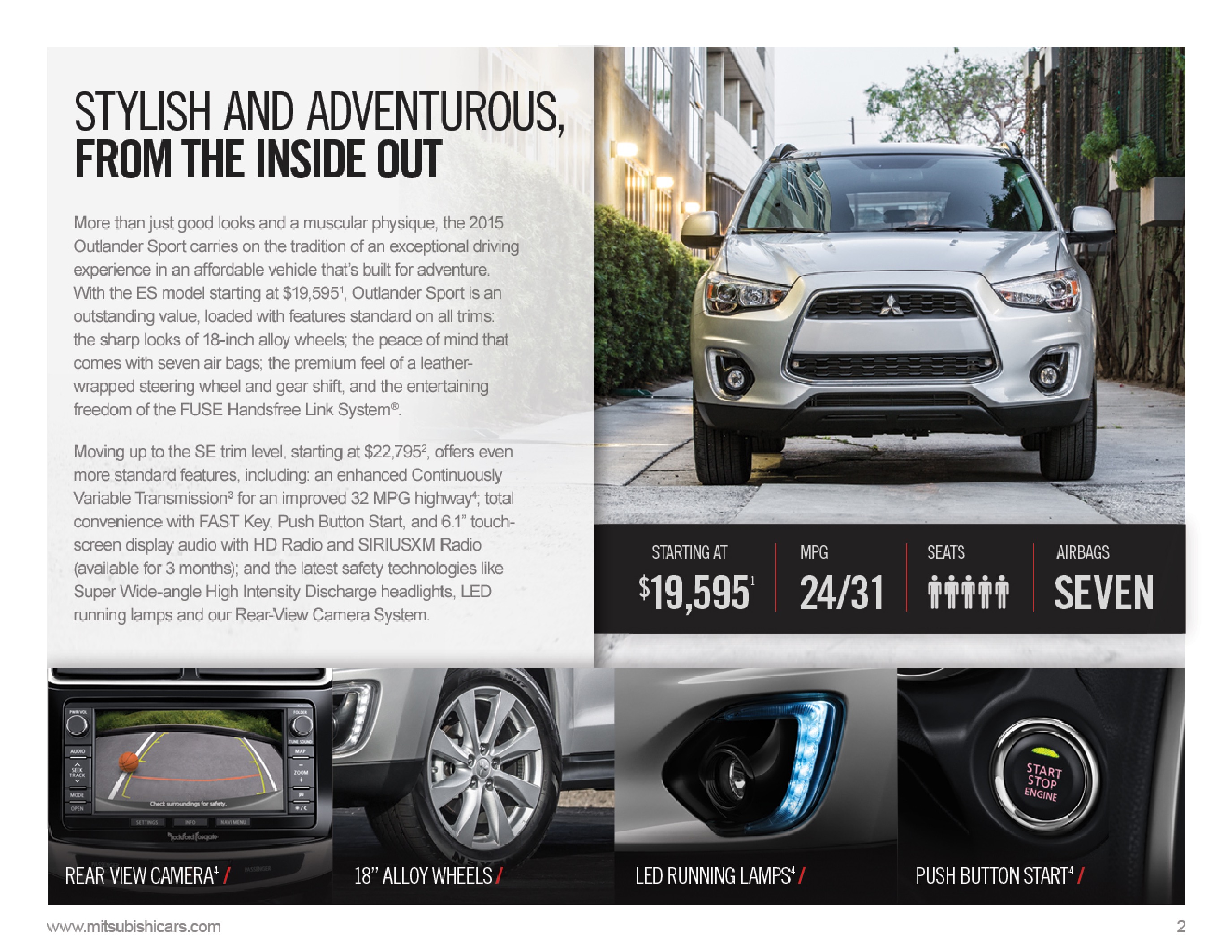 2015 Mitsubishi Outlander Sport Brochure Page 3